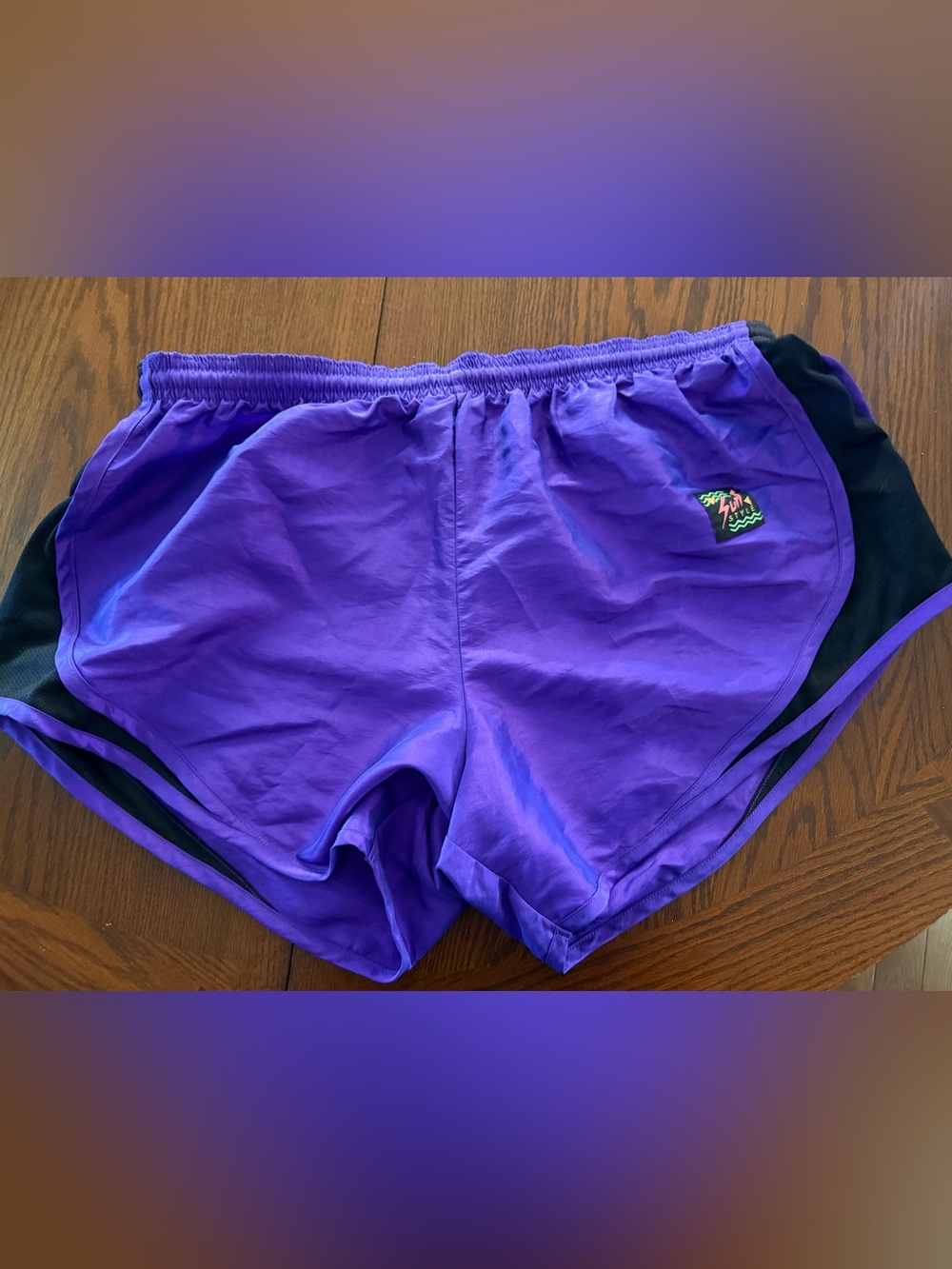 Women’s Vintage 90s Surf Style Purple Athletic Shorts XL